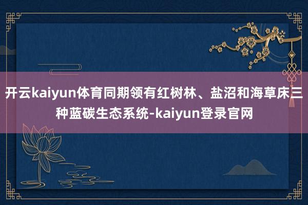 開云kaiyun體育同期領有紅樹林、鹽沼和海草床三種藍碳生態系統-kaiyun登錄官網